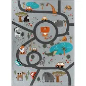 KMCarpets Play Animals - Grey - 120X160CM