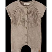 Lil´ Atelier Nbmfifer Ss Loose Knit Suit Lil - Beige - 86