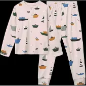 Liewood Wilhelm Printed Pyjamas Set - Cream - 86/92