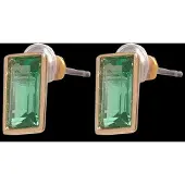 Ralph Lauren Pe Baguette Stud - Gld/Erinite - Green - ONE SIZE 0.9 cm
