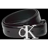 Calvin Klein Round Ck Buckle 30Mm Belt Smooth - Black - 80