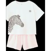 Mango Striped Short Pyjamas - Cream - 11-12