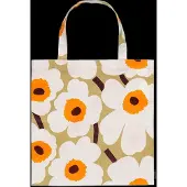 Marimekko Pieni Unikko laukku 44x43 cm Beige-valkoinen