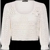 Maje Croquet Pointelle Sweater - White - 36