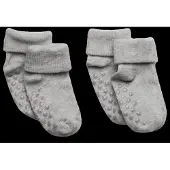 Minymo Baby Rib Sock W. Abs (2-Pack) - Grey - 23\26