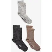 Minymo Wool Socks - Rib 3-Pack - Grey - 23-26