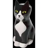 Doiy Vase - Cat - Black - H11CM