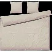 Juna Daisy Bed Linen 220X220 Cm Sand/White Se - Beige - 220X220;50X60CM