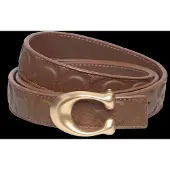 Coach 25Mm Sculpted C Embossed Belt - Brown - L