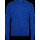 Ralph Lauren Cable-Knit Cotton Sweater - Blue - XXL