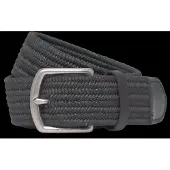 Ralph Lauren Leather-Trim Webbed Belt - Black - 34