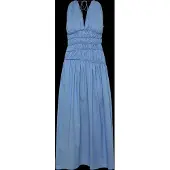 Faithfull The Brand Saja Midi Dress - Blue - L