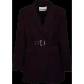 Ganni Bonded Crepe Blazer - Black - 40