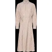 Ralph Lauren Striped Cotton-Linen Drawcord Shirtdress - Beige - 36
