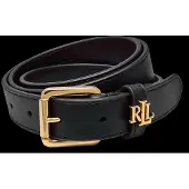 Ralph Lauren for woman. 412968763001 Narrow leather belt with black logo (L), Casual