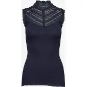 Rosemunde Rwbenita Sl Turtleneck Lace Top - Blue - XL