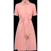 Ralph Lauren Tie-Front Linen Shirtdress - Pink - 46