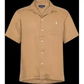 Ralph Lauren Classic Fit Linen Camp Shirt - Beige - L