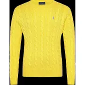 Ralph Lauren Cable-Knit Cotton Sweater - Yellow - L