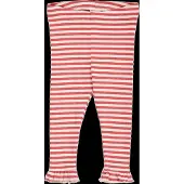 Green Cotton Rib Stripe Frill Leggings Baby - Red - 56