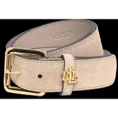 Ralph Lauren Logo-Keeper Suede Belt - Beige - L