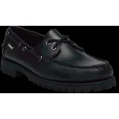 Sebago for man. 7001HU0 Ranger Waxy leather boat shoes black (41), Flat, 1 to 3 cm, Laces, Casual