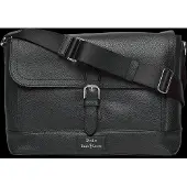 Ralph Lauren Pebbled Leather Messenger Bag - Black - ONE SIZE