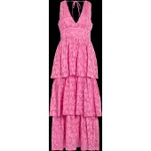 Vila Visindy V-Neck Sl Flounce Ankle Dress/Dc - Pink - 34