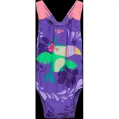 Speedo Girls Digital Printed Swimsuit - Purple - 2