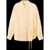 Mango Lyocell Striped Blouse With Bow Detail - Yellow - M