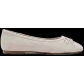 Mango Linen Ballerina Flat With Bow - Beige - 36