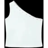 Mango Asymmetric Eyelets Top - White - 140