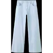 Mango Wide Leg Mid-Rise Jeans - Blue - 36