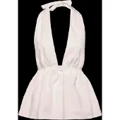 Monki Halterneck Cotton Top - White - XS