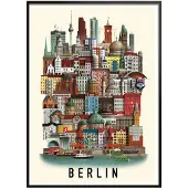Martin Schwartz Berlin Small Poster - Multi/patterned - A3
