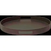 Mojoo Matt Lacquer Tray - Brown - Ø40X4