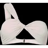 Pieces Pclaomi Lurex Bikini One Shoulder Top - Cream - L