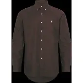 Ralph Lauren for man. 710929349505 Brown Custom Fit stretch poplin shirt (S), Casual, Cotton, Long sleeve