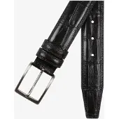 Portia 1924 Croco Leather Belt - Black - 85 cm