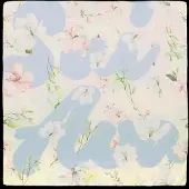 SUI AVA Floral Scarf - Cream - 70X 70