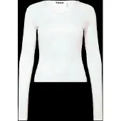 Weekday V Neck Long Sleeve Top - Cream - XXS