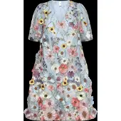 Y.A.S Yasflowering Ss Dress - Show - Blue - 42