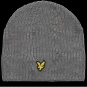 Lyle & Scott Knitted Ribbed Beanie - Grey - ONE SIZE