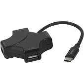 Deltaco – USB-C hub, 4x USB-A 480 Mbps, black (USBC-HUB205)