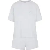 Hunkemoller Pj Ss Short Co Emb Moon - Grey - XL