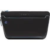 Piquadro Blue Square Crossbody-laukku Nahka 30 cm Musta