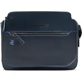 Piquadro Blue Square Crossbody-laukku Nahka 27 cm Sininen