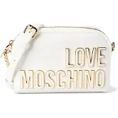 Love Moschino Enameled Logo Crossbody-laukku 20 cm Valkoinen