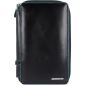 Piquadro Blue Square Passikotelo Nahka 14 cm Musta