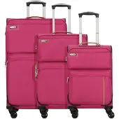 D&N Travel Line 6704 4-pyöräinen Matkalaukkusetti 3-osainen Pinkki